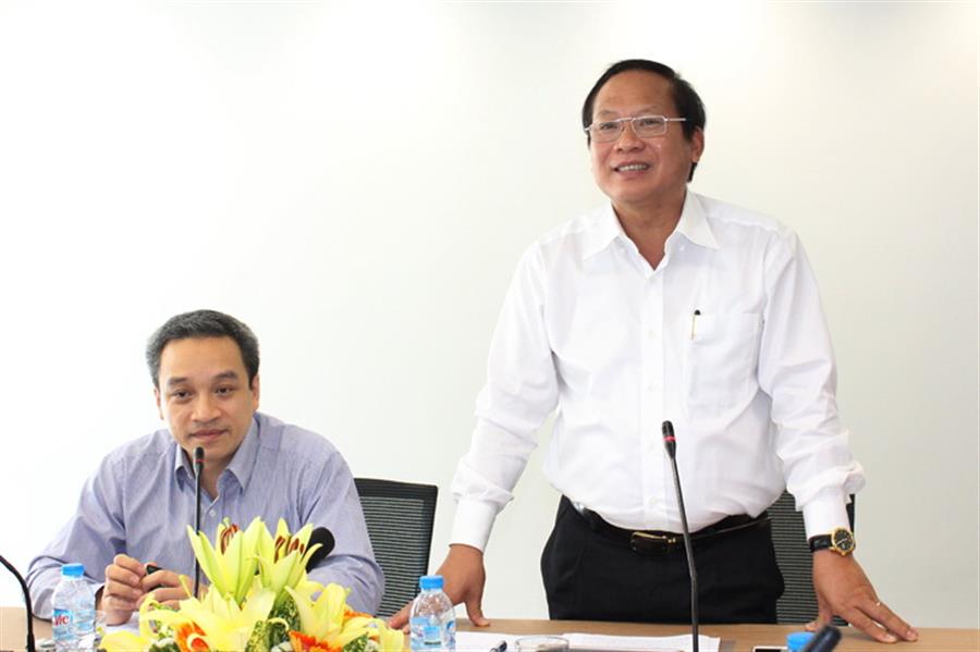 Bộ trưởng Bộ TTTT Trương Minh Tuấn phát biểu tại buổi làm việc