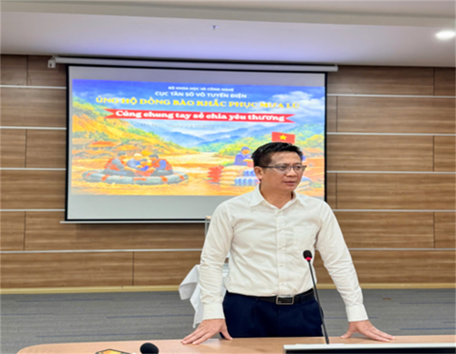 Ông Lê Văn Tuấn - Cục trưởng Cục Tần số vô tuyến điện phát biểu tại buổi Lễ phát động